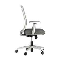 Natick with Grey Base, 1D-3D Arms, Grey Solid Mesh and Standard Grey Fabric, left side view