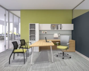 Calibrate Private Casegoods Office shown with Calibrate Tool Rail and Paper Flow