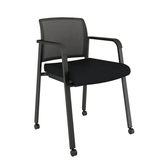 Paxton on Casters in Standard Black Fabric