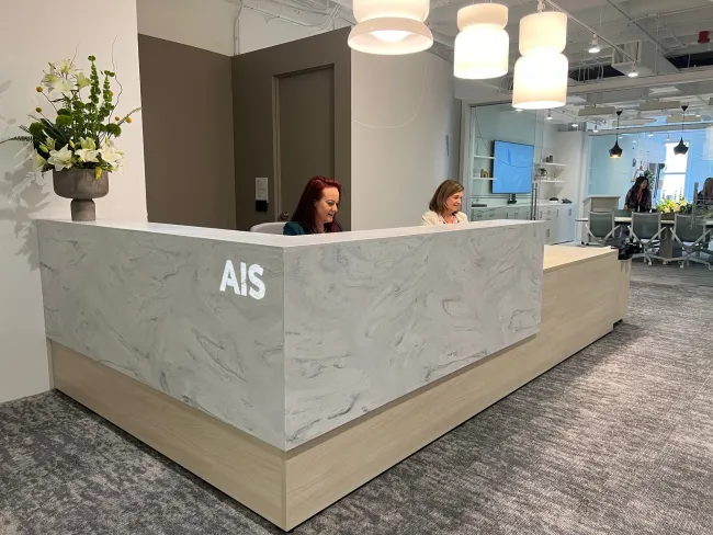 NeoCon 2024 Calibrate Reception with Special Logo in Corian Stack