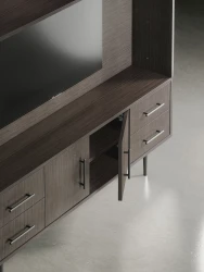 Rhett, Hutch for Media paired with Credenza with Drawers & Center Doors