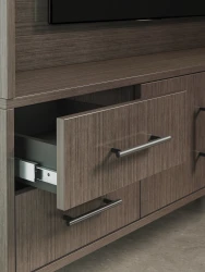 Rhett, Hutch for Media paired with Credenza with Drawers & Center Doors