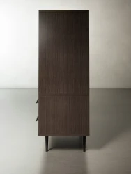 Rhett, Hutch for Media paired with Credenza with Drawers & Center Doors