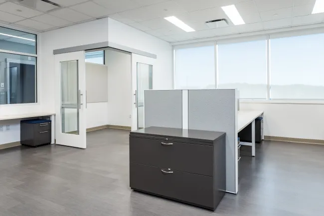 L Series Lateral File against Matrix Panel in Client Space