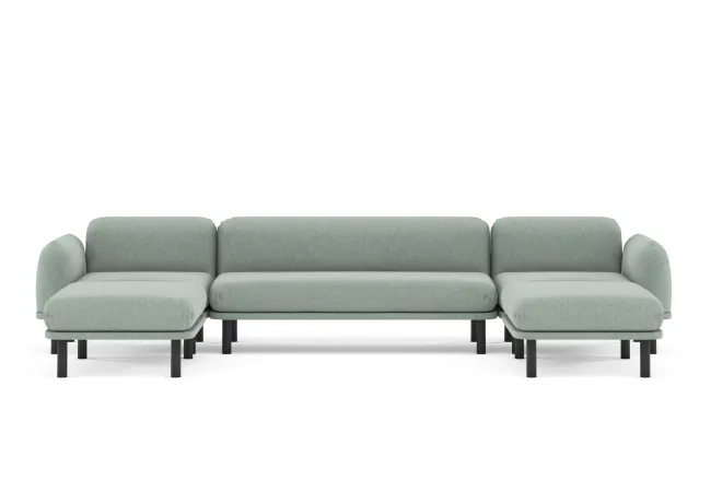 Soft Modular Lounge with Ottomans
