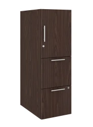 Calibrate Series Storage Tower in AIS Corporat Walnut Laminate with Bar Pull
