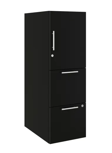 Calibrate Series Storage Tower in AIS Black Laminate with Bar Pull