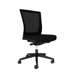 Upton, armless, with black base, and standard black fabric seat