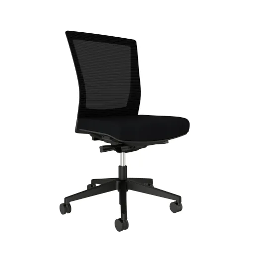 Upton, armless, with black base, and standard black fabric seat