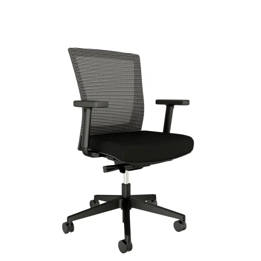 Upton with Black Base and Frame, White-Black Mesh and Standard Black Fabric