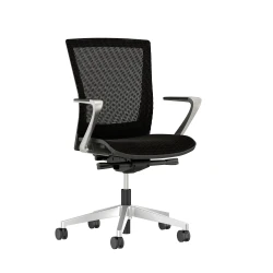 Full Mesh Upton with Polished Aluminum Base and Fixed Arms