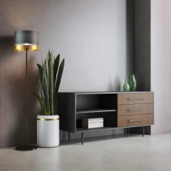 Rhett Credenza with Drawers & Bookcase Shell & Shelf