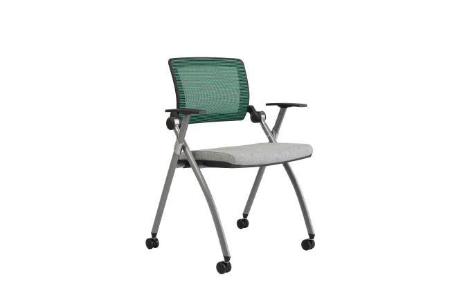 Stow Multipurpose Chair with Green Mesh and Camira Blazer Silverdale seat, front quarter view